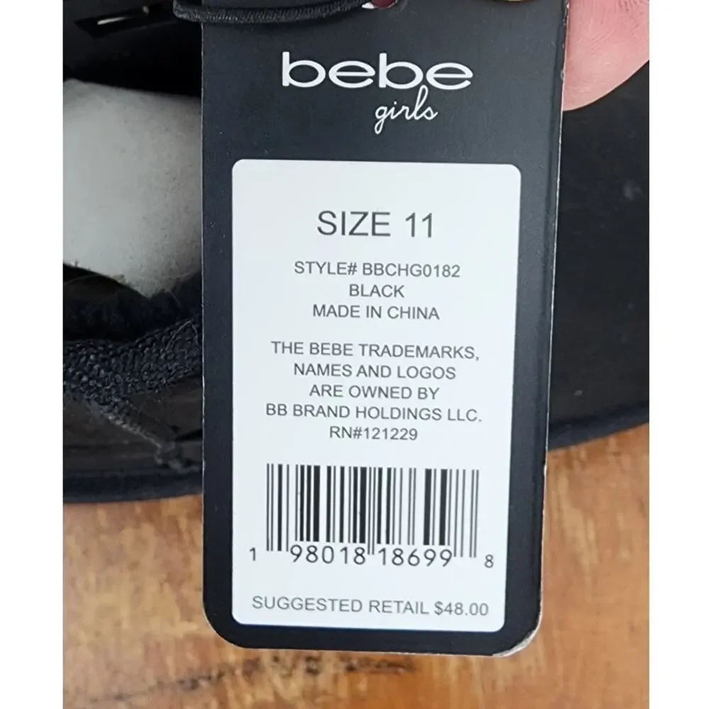 New NWT Girls BEBE Black Mini Ankle Fur Line‎ Booties Size 11
